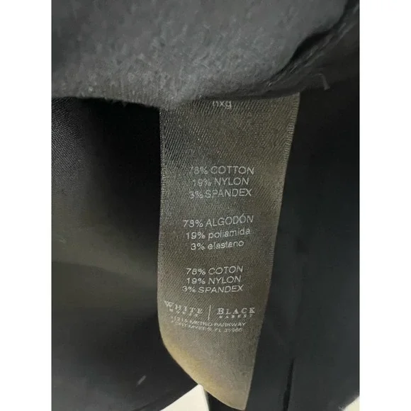 White House Black Market Off On Shoulder Size M Solid Black Top Blouse Back Zip - Picture 6 of 6